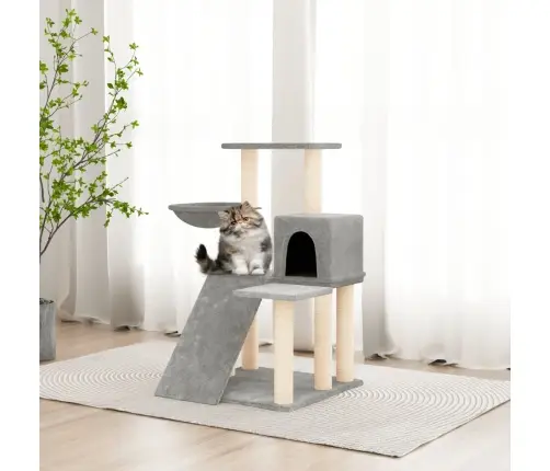 Kaķu Māja Ar Sizala Stabiem Nagu Asināšanai, 82 Cm, Pelēka Vidaxl