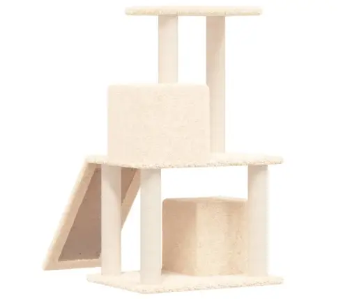 Kassimaja Sisalköitega Kraapimispuuga, Kreemjas, 82 Cm