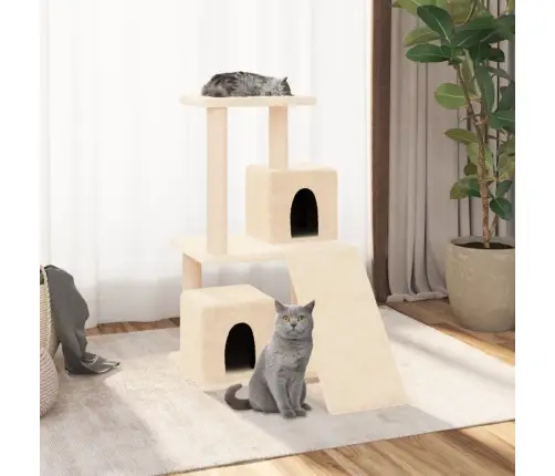 Kassimaja Sisalköitega Kraapimispuuga, Kreemjas, 82 Cm