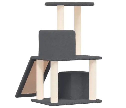 Kaķu Māja Ar Sizala Stabiem Nagu Asināšanai, 82 Cm, Pelēka Vidaxl