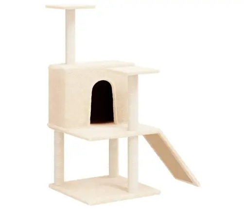 Kassimaja Sisalköitega Kraapimispuuga, Kreemjas, 109 Cm