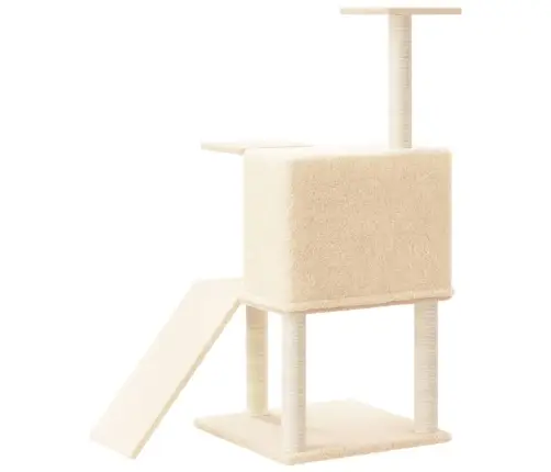 Kassimaja Sisalköitega Kraapimispuuga, Kreemjas, 109 Cm