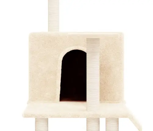 Kassimaja Sisalköitega Kraapimispuuga, Kreemjas, 109 Cm