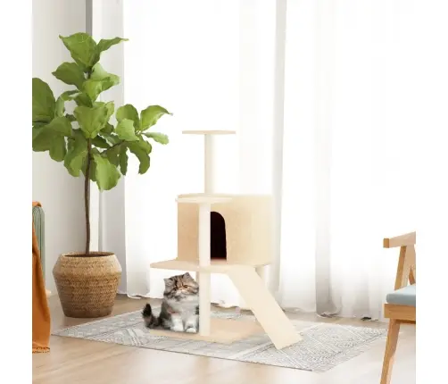 Kassimaja Sisalköitega Kraapimispuuga, Kreemjas, 109 Cm