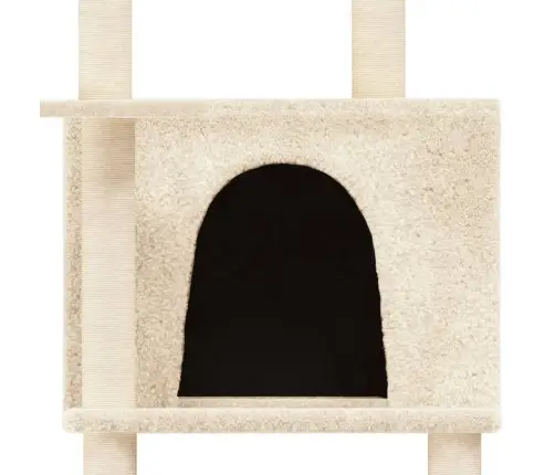 Kaķu Māja Ar Sizala Stabiem Nagu Asināšanai, 166 Cm, Krēmkrāsas Vidaxl