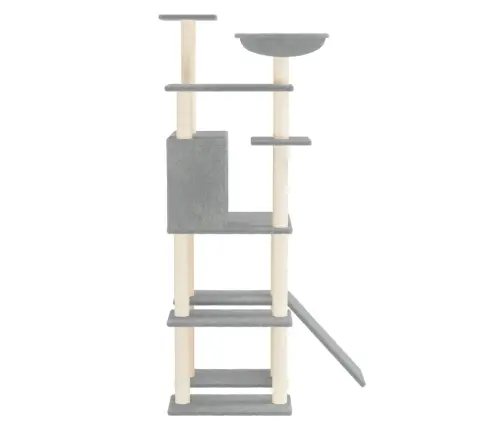 Kaķu Māja Ar Sizala Stabiem Nagu Asināšanai, 166 Cm, Pelēka Vidaxl