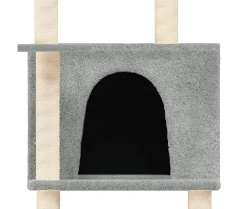 Kaķu Māja Ar Sizala Stabiem Nagu Asināšanai, 166 Cm, Pelēka Vidaxl