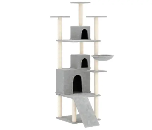 Kaķu Māja Ar Sizala Stabiem Nagu Asināšanai, 175 Cm, Pelēka Vidaxl