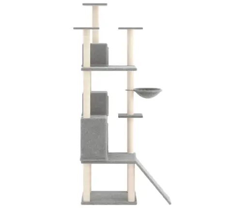 Kaķu Māja Ar Sizala Stabiem Nagu Asināšanai, 175 Cm, Pelēka Vidaxl