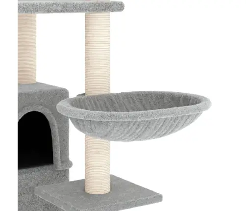 Kaķu Māja Ar Sizala Stabiem Nagu Asināšanai, 175 Cm, Pelēka Vidaxl