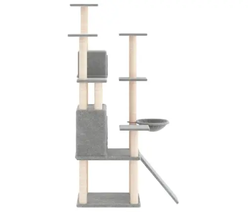 Kaķu Māja Ar Sizala Stabiem Nagu Asināšanai, 154 Cm, Pelēka Vidaxl