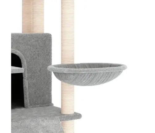 Kaķu Māja Ar Sizala Stabiem Nagu Asināšanai, 154 Cm, Pelēka Vidaxl