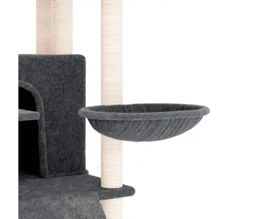 Kaķu Māja Ar Sizala Stabiem Nagu Asināšanai, 154 Cm, Pelēka Vidaxl