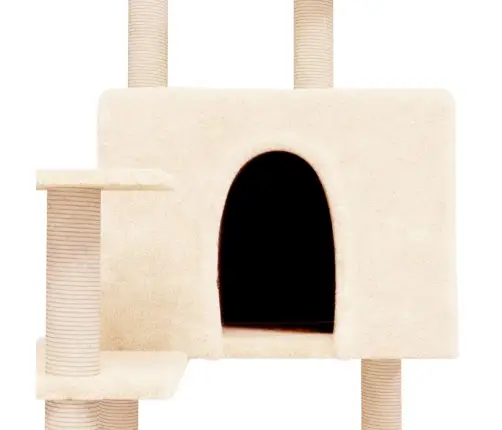 Kassimaja Sisalköitega Kraapimispuuga, Kreemjas, 153 Cm