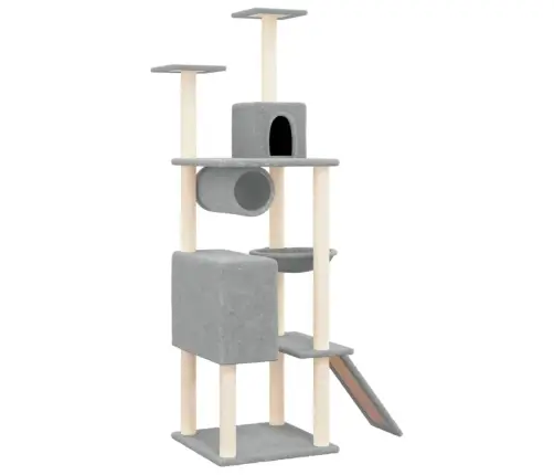 Kaķu Māja Ar Sizala Stabiem Nagu Asināšanai, 168 Cm, Pelēka Vidaxl