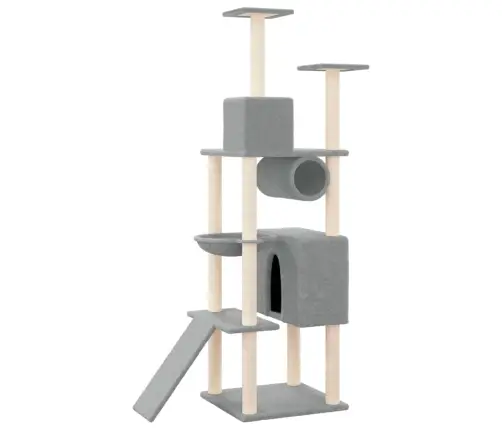 Kaķu Māja Ar Sizala Stabiem Nagu Asināšanai, 168 Cm, Pelēka Vidaxl