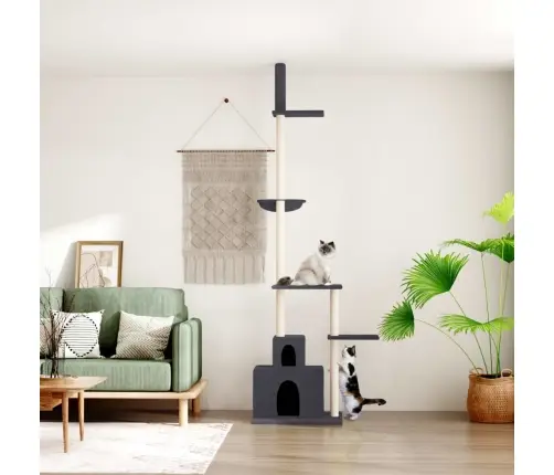 Põrandast Laeni Kassi Kraapimispuu, Tumehall, 250,5–276,5 Cm