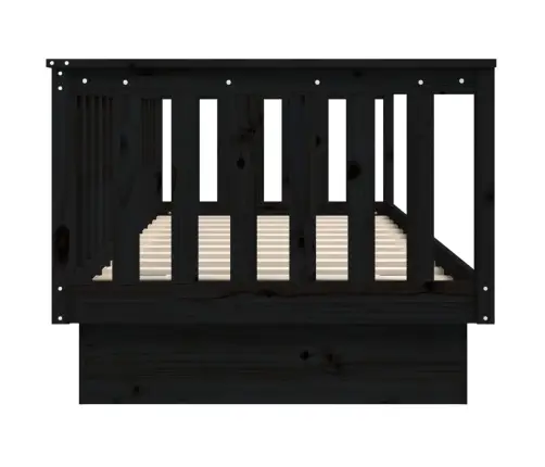 Dīvāngulta, Melna, 100X200 Cm, Priedes Masīvkoks Vidaxl