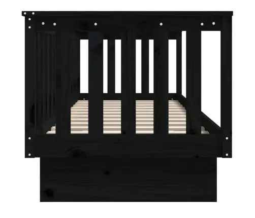 Päevavoodi, Must, 75 X 190 cm Männipuit