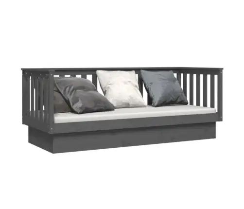 Dīvāngulta, Pelēka, 90X190 Cm, Priedes Masīvkoks Vidaxl