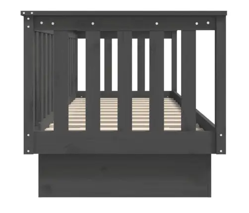 Dīvāngulta, Pelēka, 90X190 Cm, Priedes Masīvkoks Vidaxl