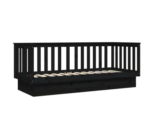 Dīvāngulta, Melna, 90X190 Cm, Priedes Masīvkoks Vidaxl