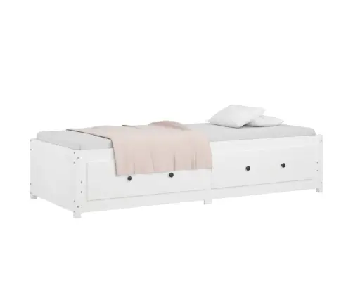 Päevavoodi Ilma Madratsita, Valge, 80 X 200 cm Männipuit