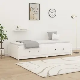 Lova Be Čiužinio, Balta, 90X200cm Pušies Medienos Masyvas