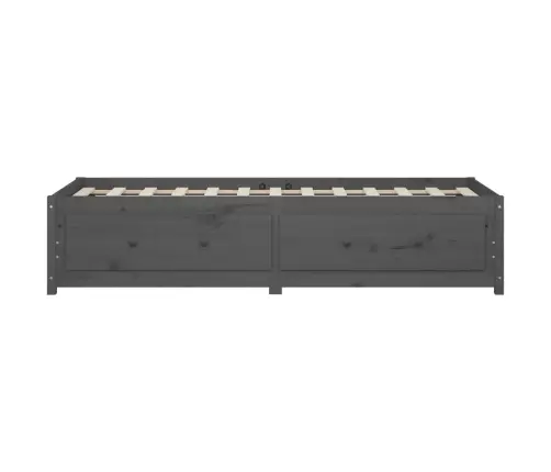 Lova, Pilkos Spalvos, 90X200cm Pušies Medienos Masyvas