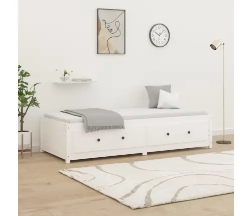 Päevavoodi Ilma Madratsita, Valge, 75X190 cm Männipuit