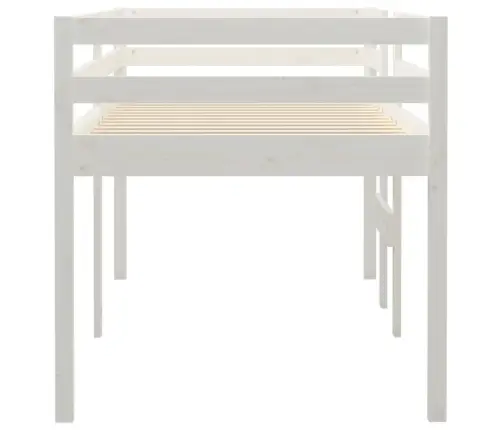 Augstā Gulta, Balta, 90X200 Cm, Priedes Masīvkoks Vidaxl