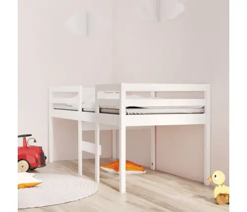 Augstā Gulta, Balta, 90X200 Cm, Priedes Masīvkoks Vidaxl