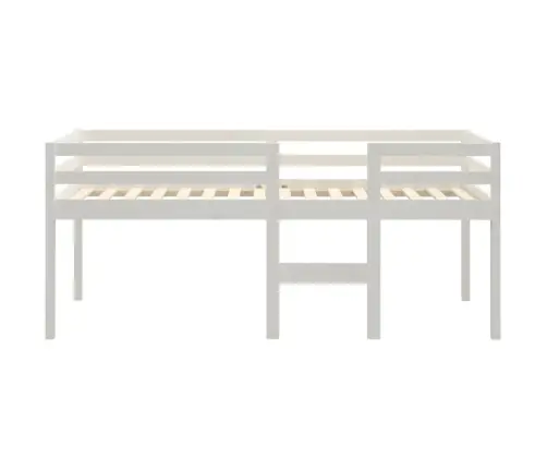 Aukšta Lova, Balta, 80X200cm Pušies Medienos Masyvas