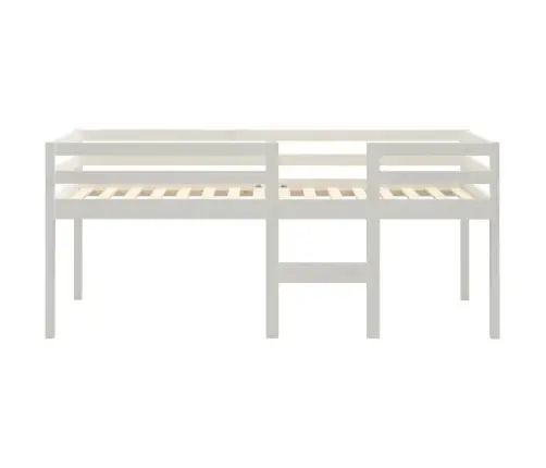 Kõrge Voodi, Valge, 75 X 190 cm Männipuit