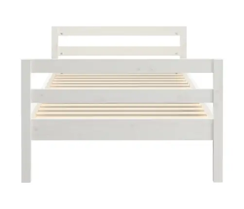 Gulta Bez Matrača, Balts, 90X200 Cm, Priedes Masīvkoks Vidaxl