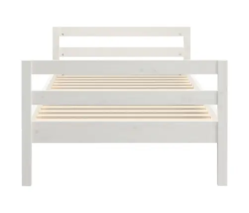 Lovos Rėmas Su Be Čiužinio, Baltas, 75X190cm Pušies Masyvas