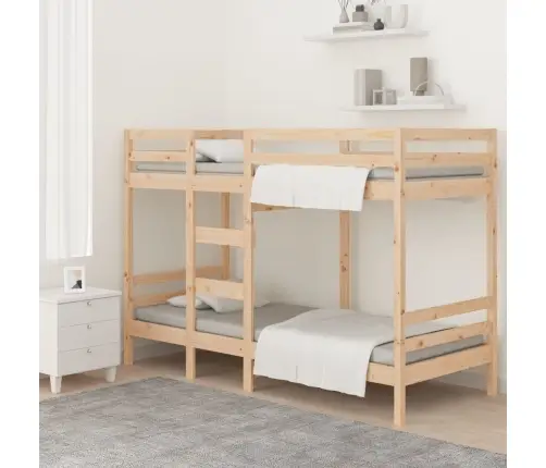 Dviaukštė Lova Be Čiužinio, 90X200cm Pušies Medienos Masyvas