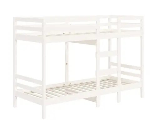 Divstāvu Gulta, Balta, 90X200 Cm, Priedes Masīvkoks Vidaxl