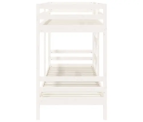 Divstāvu Gulta, Balta, 90X200 Cm, Priedes Masīvkoks Vidaxl