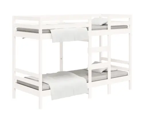 Divstāvu Gulta, Balta, 90X190 Cm, Priedes Masīvkoks Vidaxl