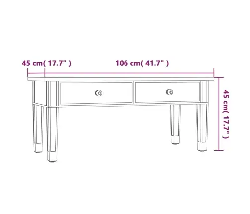 Veidrodinis Kavos Staliukas, 106X45X45cm Mediena Ir Stiklas