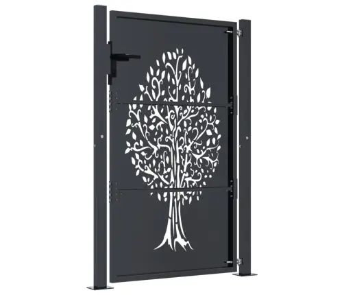 Dārza Vārti, Antracītpelēki, 105X130 Cm, Tērauds, Koka Dizains Vidaxl