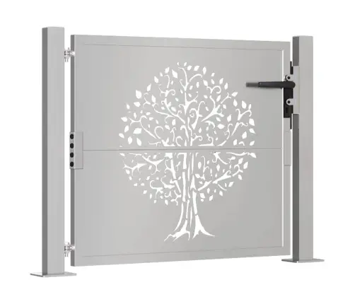 Dārza Vārti, 105X80 Cm, Tērauds Ar Rūsas Efektu, Koka Dizains Vidaxl