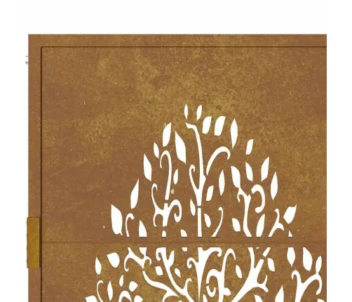 Dārza Vārti, 105X80 Cm, Tērauds Ar Rūsas Efektu, Koka Dizains Vidaxl