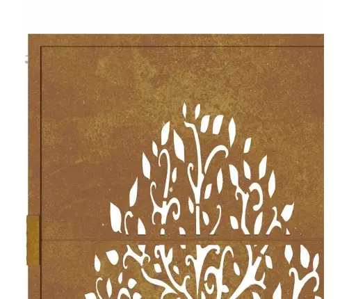 Aiavärav 100 X 125 Cm Corten Terasest, Puudisainiga