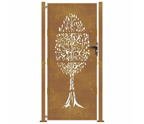 Dārza Vārti, 105X180 Cm, Tērauds Ar Rūsas Efektu, Koka Dizains Vidaxl