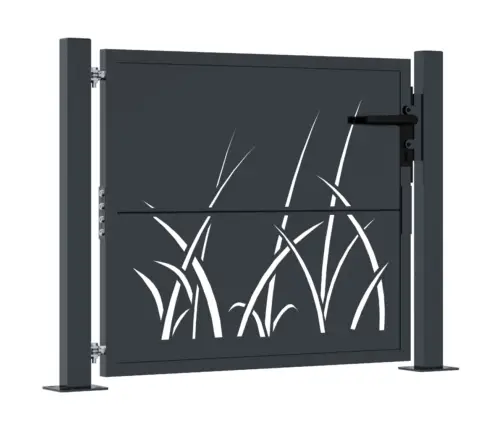 Sodo Vartai, Antracito Spalvos, 100X100 cm Plienas, Žolės Raštas