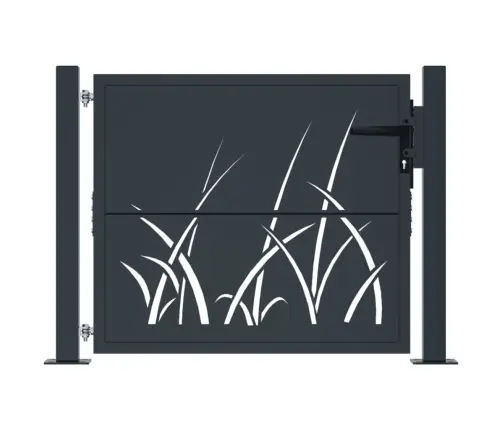 Sodo Vartai, Antracito Spalvos, 100X100 cm Plienas, Žolės Raštas