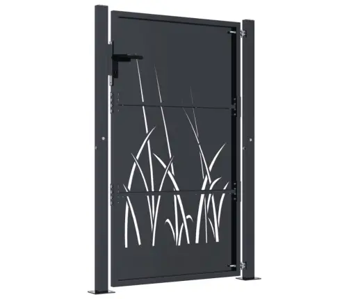 Dārza Vārti, Antracītpelēki, 105X155 Cm, Tērauds, Zāles Dizains Vidaxl