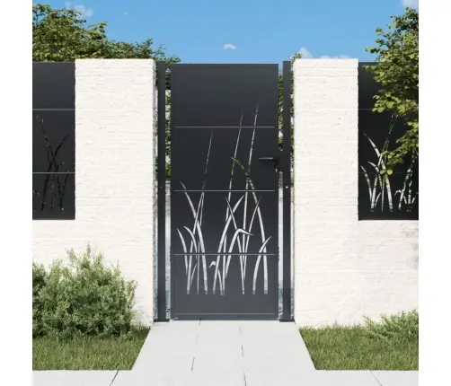 Dārza Vārti, Antracītpelēki, 105X180 Cm, Tērauds, Zāles Dizains Vidaxl
